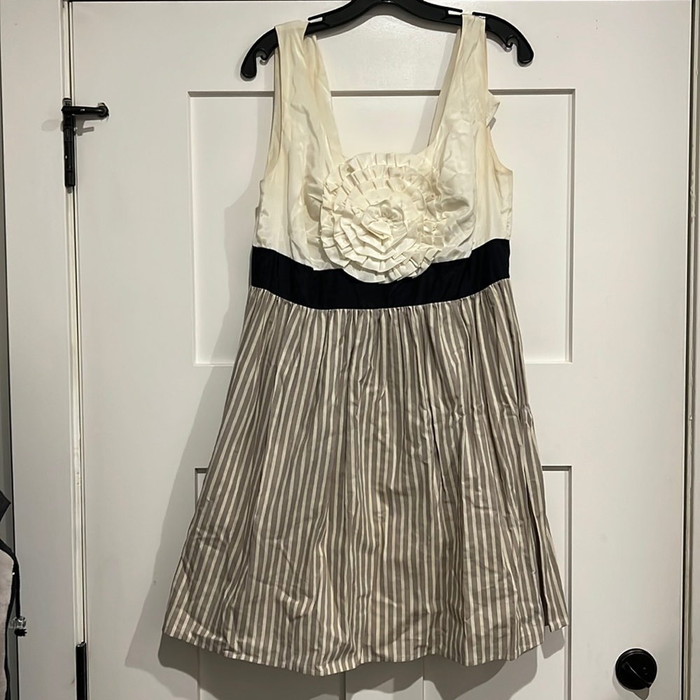 Burlapp dress, cream and black